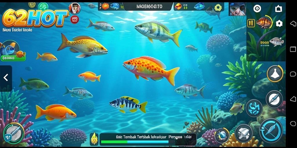 Tampilan gameplay seru dari 62HOT saat menembak ikan.