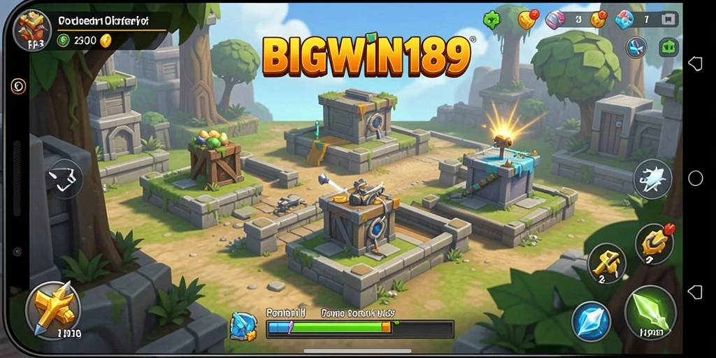 Tampilan memukau dari gameplay Tower Defense dalam BIGWIN189.