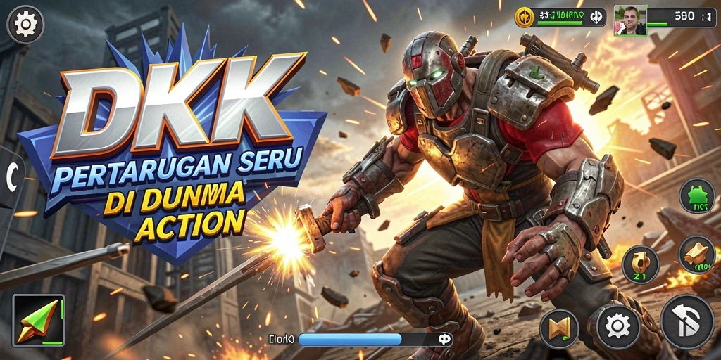 Tampilan gameplay DKK yang penuh aksi dan seru.