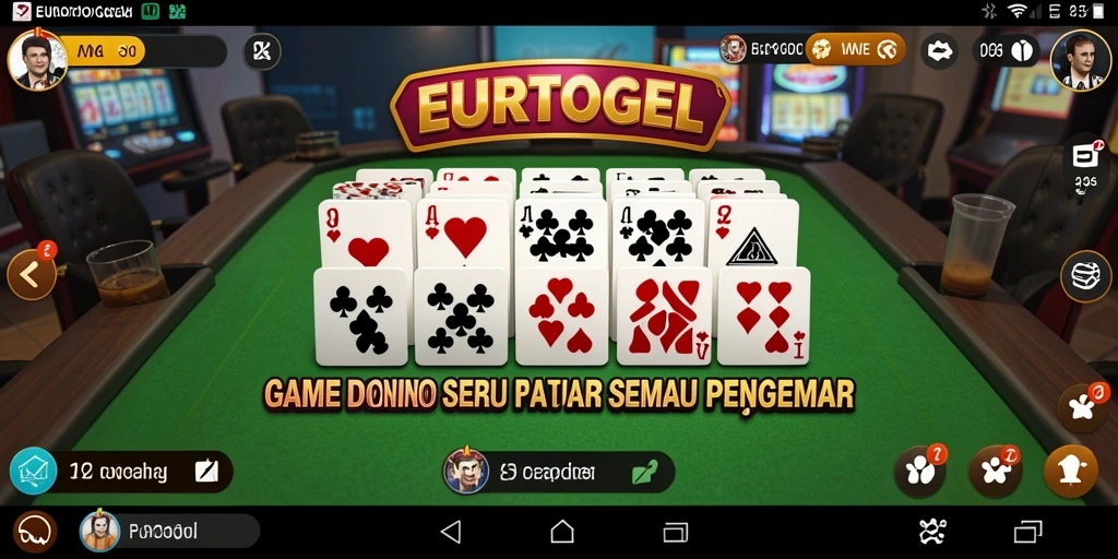 Tampilan gameplay seru dari aplikasi EUROTOGEL saat bermain Domino.