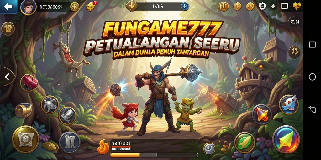Tampilan gameplay FUNGAME777 yang penuh petualangan mendebarkan.