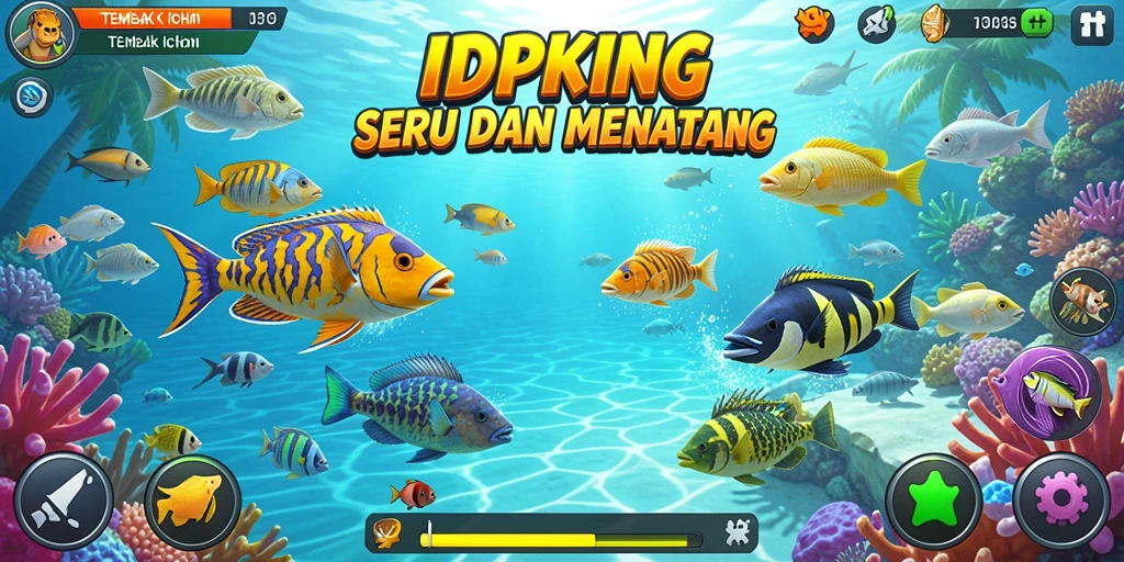 Screenshot IDPKING menampilkan aksi seru menembak ikan.