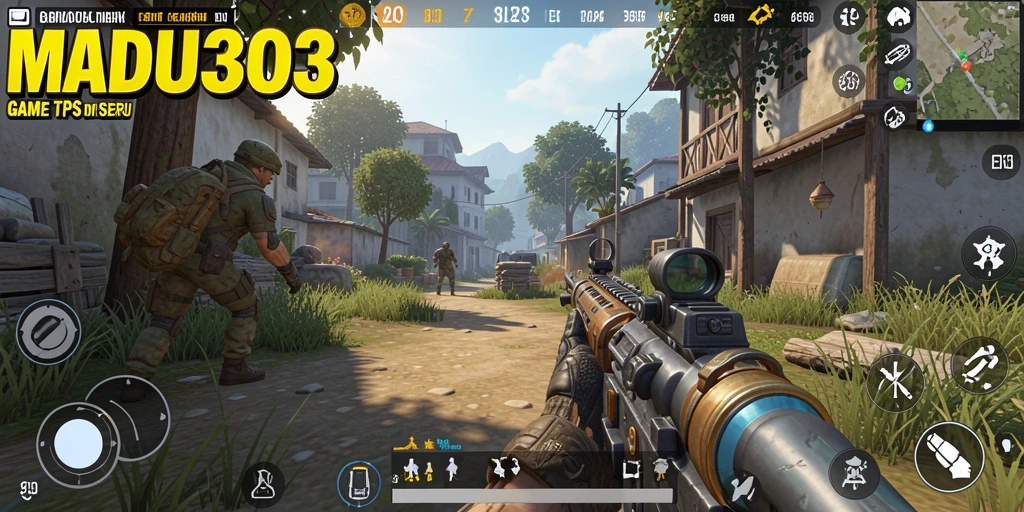 Screenshot MADU303 menampilkan aksi pertempuran yang mendebarkan dalam game TPS.