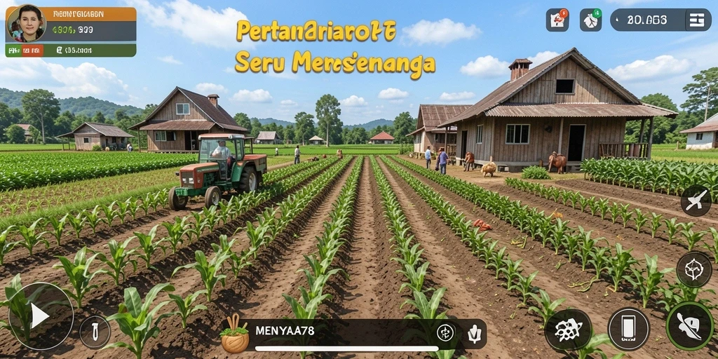 Tampilan gameplay menarik dari MENYALA78 saat mengelola pertanian yang luas.