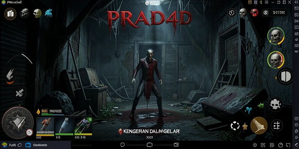 Gameplay Horror yang menegangkan dengan atmosfer gelap.