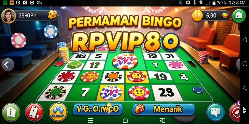 Screenshot RPVIP8 menampilkan gameplay Bingo yang seru.