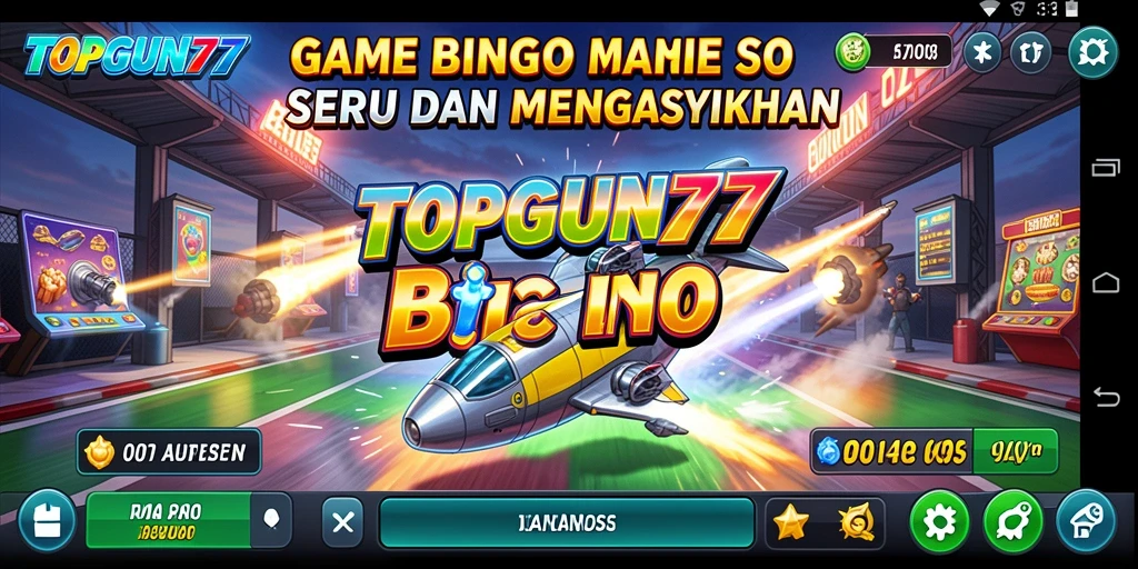 Tampilan gameplay seru di aplikasi Bingo TOPGUN77.